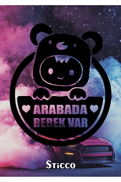 Sticco Arabada Bebek Var Araba Cam Sticker 24x28cm