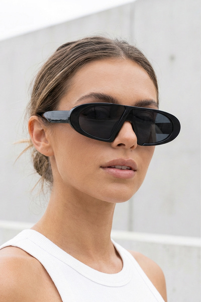 Kapin Dian Oval Kemik Güneş Gözlüğü - Siyah