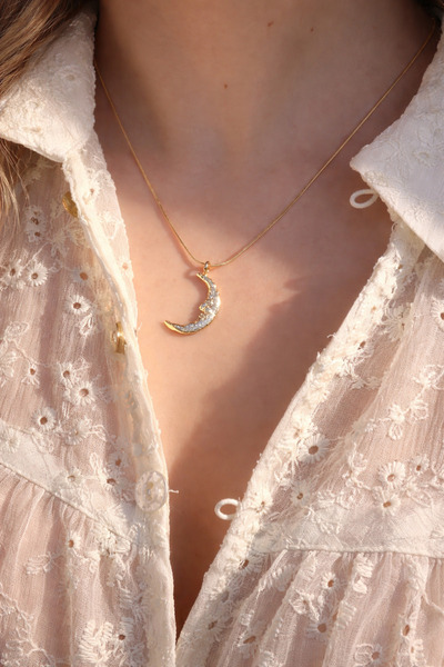 HOUSEKİ الصلب خمر قلادة القمر