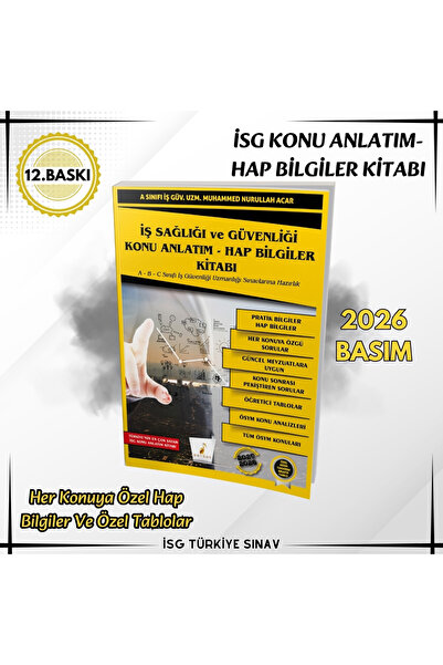 İSG TÜRKİYE SINAV Isg Konu Anlatımlı Hap Bilgiler Kitabı 2026