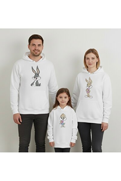 Tiny and Co Baskılı Anne Baba Çocuk Kombini Hoodie (Bedenleri Soru Cevap Kısm...