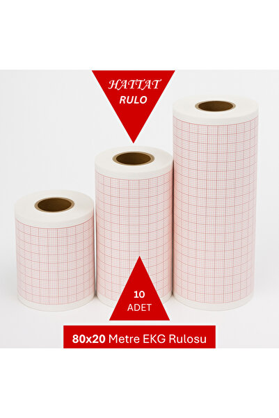 HATTAT 80x20 Ekg Kağıdı 10 Adet Rulo Ekg Rulosu