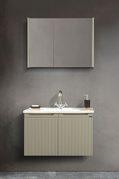 Martha Life Verona Banyo Dolabı Seti – Modern Tasarım, Lavabo ve Ayna Dahil - 80 Cm