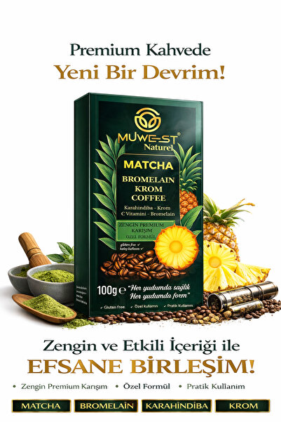 Muwest Naturel Matcha Bromelain Kahve Premium Seri