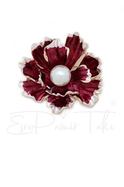 Esra Pamir Incili Çiçek Kolye Ucu Ve Broş