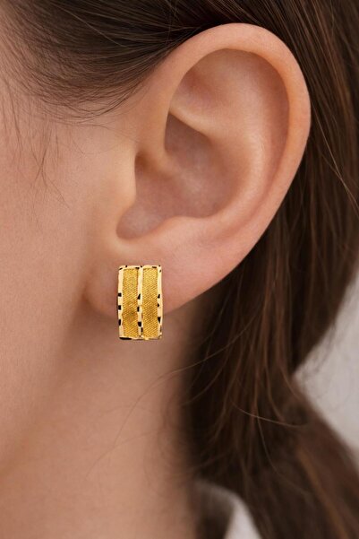 Çgk Çiğdem Gürel Kuyumculuk ÇGK 14 Ayar Kadın Hasır J Küpe