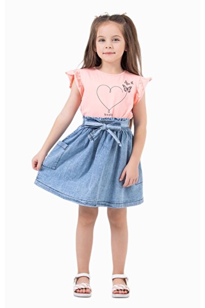 DMB BOYS & GIRLS Set de vară din 2 piese pentru fete - centură elastică lată,...