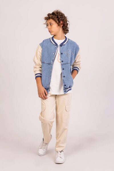 DMB BOYS & GIRLS Çaren Kids - Мъжка дънкова яке с бродерия - Мъжка дънкова як...