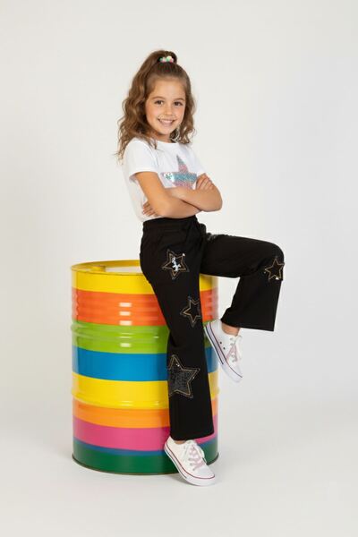 DMB BOYS & GIRLS Çaren Kids- Girls' Denim Trousers-100% Cotton Elastic Waist ...