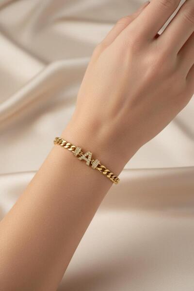 Çgk Çiğdem Gürel Kuyumculuk ÇGK Kadın Gurmet Zincir A Harf Altın Bileklik-Kiş...