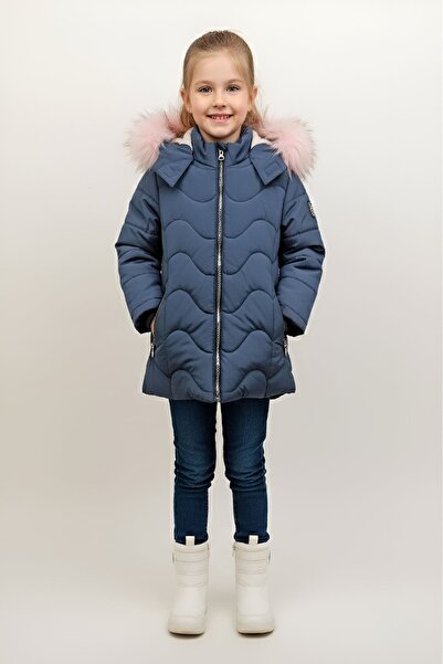 COOL PINK Çaren Kids-Kız Çocuk Kaban- İçi Kürk ( Welsoft )Astar, Kapüşonlu, F...