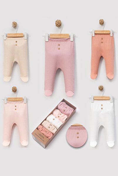 LOVE MAXX Çaren Kids- % 100 Pamuk Unisex Bebek Çok Renkli Patikli Pantolon 5'...