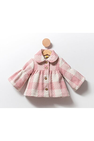 Cumino Çaren Kids Kız Çocuk İçi Kürklü Düğmeli Ekose Kaban