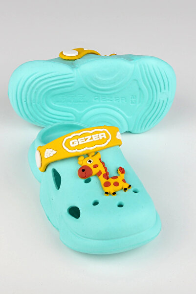 GEZER شبشب بناتي من الزرافة باللون الأخضر النعناعي والأصفر غير قابل للانزلاق