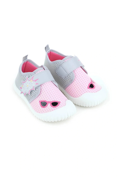 GEZER حذاء كتان صيفي للأولاد قابل للتعديل باللون الرمادي