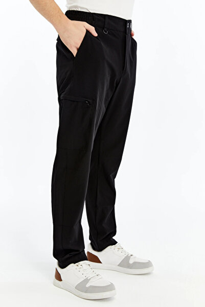 LUGMO Ανδρικό ελαστικό παντελόνι Parachute ύφασμα μαύρο