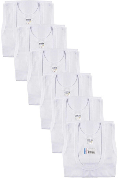 Seher Yıldızı Tricou alb din bumbac pieptănat pentru bărbați Seheryıldız 6 piese - 0001