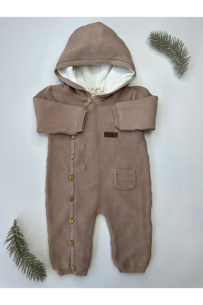 NİNOS ALEGRES KIZ - ERKEK %100 PAMUK YANDAN DÜĞMELİ KAPŞONLU TULUM MINK