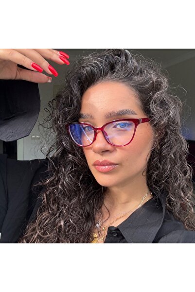 BluePepper نظارات Lily Cherry الزرقاء المحمية من الضوء للجنسين Cateye يمكن تغ...