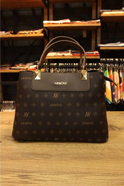 Armine حقيبة كتف نسائية كلاسيكية مطبوعة باللون البني - موديل 206