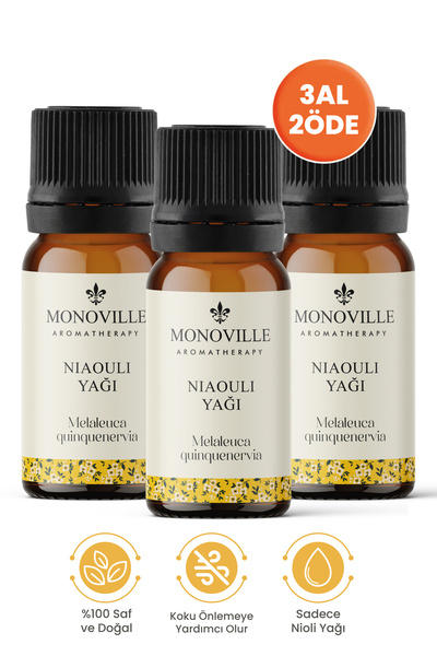 Monoville Nioli Uçucu Yağı 3'lü Set %100 Saf ve Doğal (Niaouli Essential Oil)...