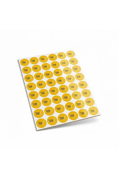 koliciabla Mustard Yellow'Thank You' Sticker (4X4Cm) - 48 Pieces |   A Warm Touch to Your Packages