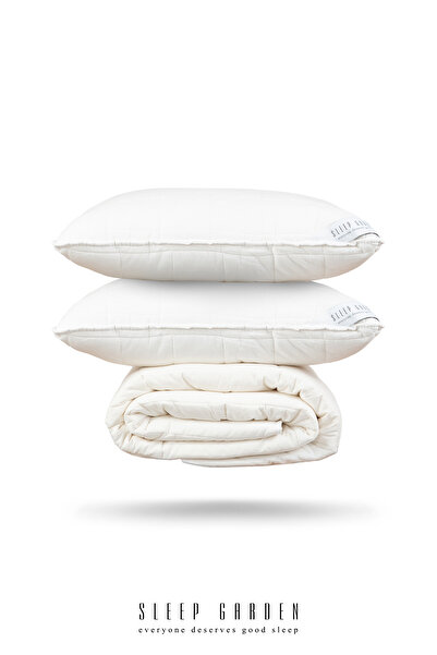 Sleep Garden Greenora Doğal 1 Adet Çift Kişilik Bambu Yorgan-2 Adet Bambu Yas...