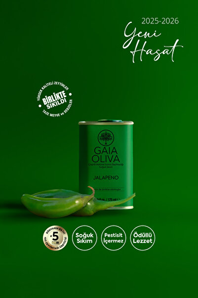 Gaia Oliva Jalapeno Çeşnili 175 ml Natürel Sızma Zeytinyağı (Yeni Hasat)