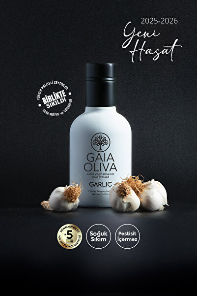 Gaia Oliva Sarımsak Çeşnili 250 ml Natürel Sızma Zeytinyağı (Yeni Hasat)