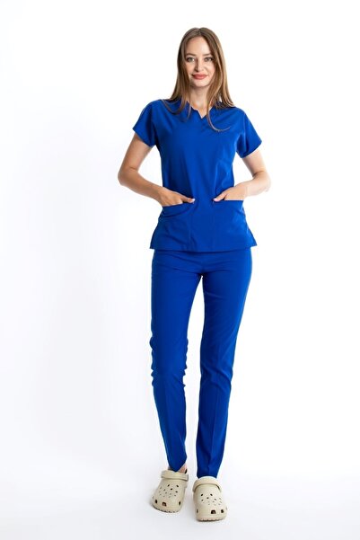 Uçak Medikal Costum chirurgical Indigo Blue Core-flex Lycra