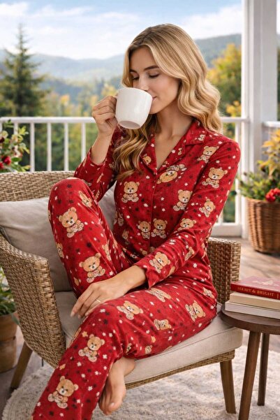 forte bella Patterned Top and Bottom Pajama Set