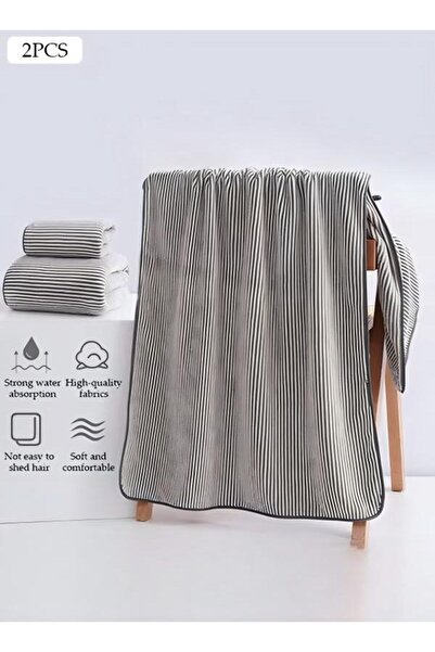 DOMEET Microfiber Bath Towel and Washcloth Set - Soft, Absorbent, Quick Dry, Lightweight (Set of 2)