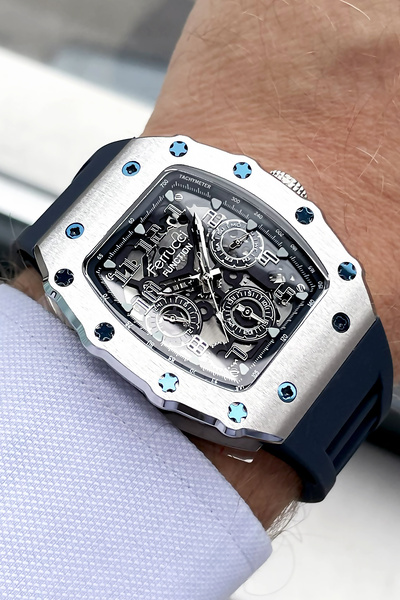 Ferrucci Function Orijinal Erkek Kol Saati Su Geçirmez Silikon Kordon Hediye Bileklik FRE2050C3