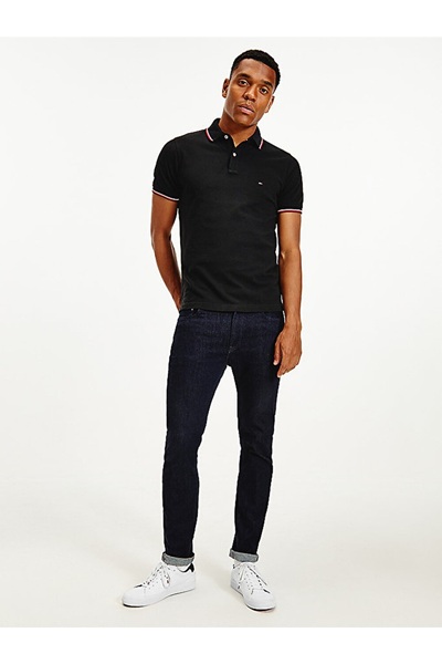 Tommy Hilfiger Erkek Marka Logolu Organik Pamuklu Polo Yakalı Kısa Kollu Günl...