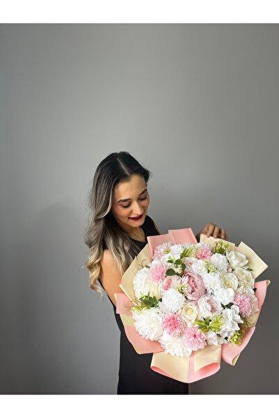 ATLAS PEYZAJ İsteme çiçeği yapay çiçek buketi çiçek hediye doğum günü söz nişan isteme çiçeği pudra pembe çiçek