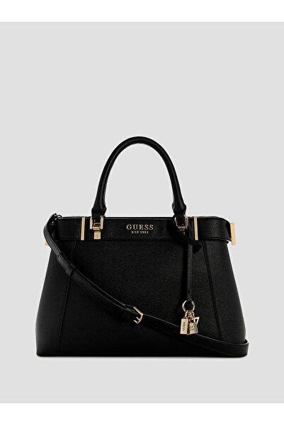 Guess حقيبة يد نسائية Anadela 3 Comp Satchel سوداء اللون Hwbg9633060-Bla