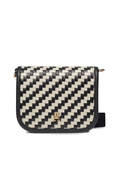 Tommy Hilfiger حقيبة كتف نسائية صغيرة منسوجة من سيتي كروس أوفر