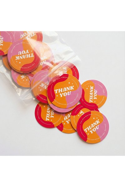 koliciabla 'Thank You' Sticker (4X4Cm) - 48 Pieces |   Small Business, Big Thanks!