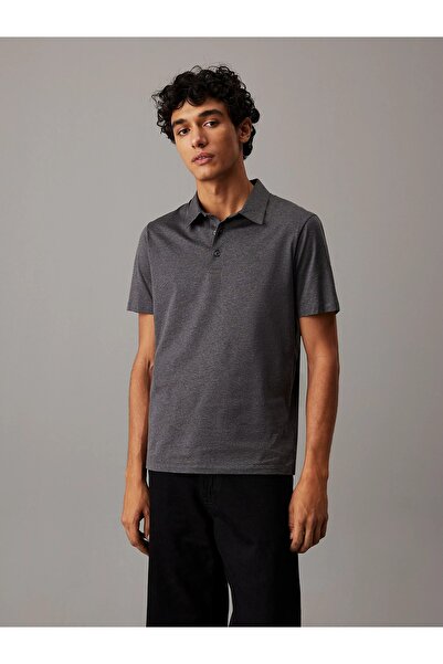 Calvin Klein Men's Liquid Jersey Melang Polo T-Shirt