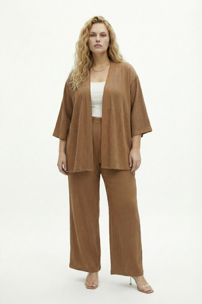 Mivoon Double Suit Kimono with Wrinkle Fabric Pants