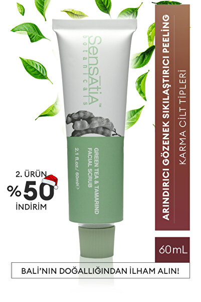 Sensatia Botanicals Siyah Nokta Karşıtı Doğal Peeling - Sıkılaştırıcı, Arındırıcı 60ml - Green Tea & Tamarind