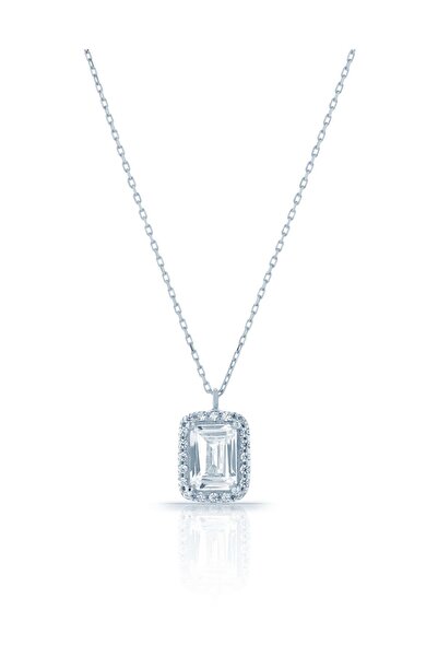 Azuris Silver Azuris 925 Ayar Gümüş Baget Taşlı Kolye