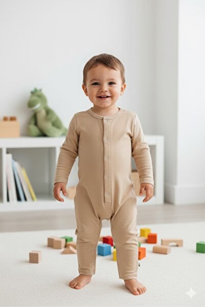Milk & Muffin Baby Girl Summer Romper Holiday Wear Long Sleeve Baby Cream Color