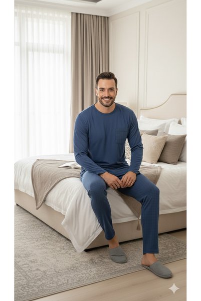 Lunaberry Father's Day Men's Pajama Set, Plaid Printed, Long Sleeve, with Pockets, Seasonal 100% Cotton, Groom's Bundle Hospital