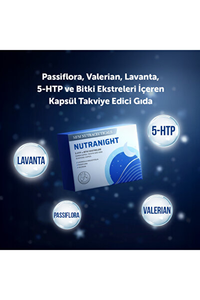 MFM NUTRACEUTICALS MFM Nutranight 5-HTP ve Bitki Ekstreleri İçeren 30 Bitkisel Kapsül