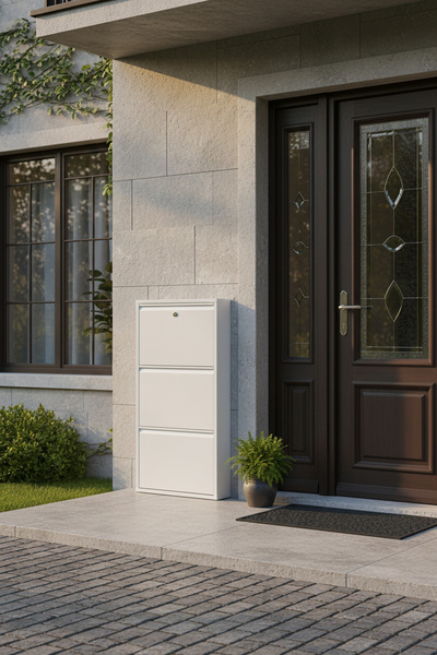 LICCIA Metal Ayakkabılık 3 lü Beyaz Kilitli Model