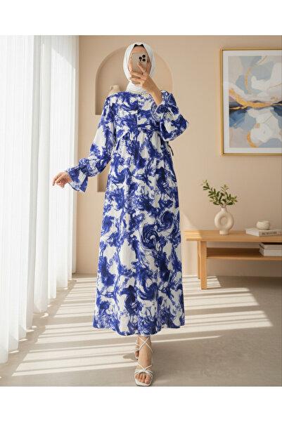 Modamorfo Rochie cu model cu șireturi pe jumătate de nasturi -Saks