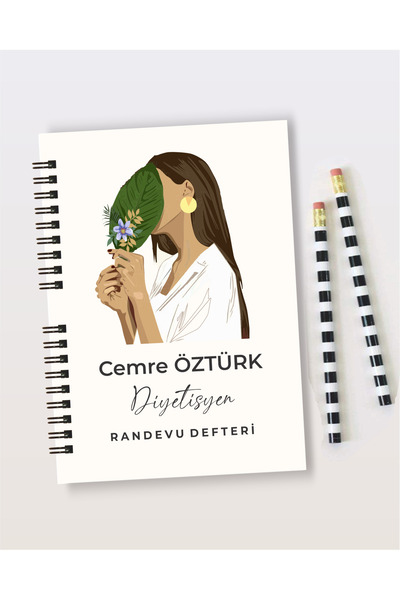 Minela A5 (15X21CM) Ebat Isimli Randevu Defteri (100SAYFA) (KAPAK ÜZERİNE YAZ...