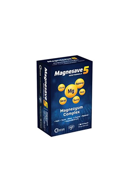 Focus Pharma مجمع المغنيسيوم Magnesave5 60 كبسولة