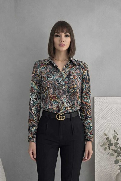 Maison La Femme قميص نسائي بأكمام طويلة ونقشة زهور